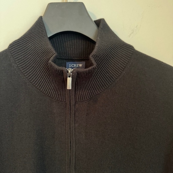 NWT J.Crew Factory Men’s Black Merino wool-blend half-zip SZ XL - Picture 5 of 8